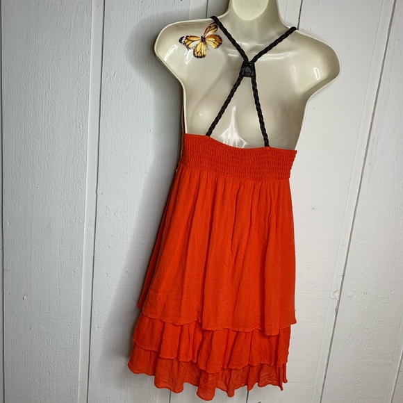 Double Zero crocheted orange halter top - Picture 3 of 8